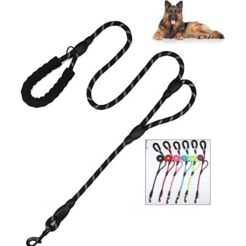 150*1.2cm Practical Durable Double Handle Large Dog Leash Firm Nylon Reflective Dogs Leashes Strong Lead Ropes Pets Supplies