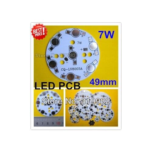 30pcs/lot, 7W LED PCB, 49mm for 7pcs LEDs, aluminum plate base, Aluminum PCB, Printed Circuit Boards, high power 7W LED DIY PCB