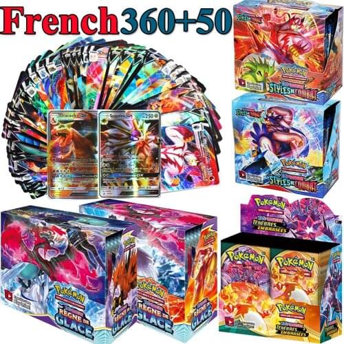 360pcs+50pcs Pokemon French Version Cards STYLES DE COMBAT Booster Collection Cards Game Carte Pokemon Francaise Chilling Reign