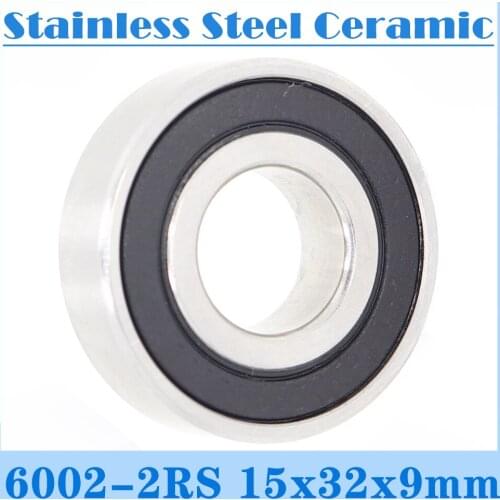Bearings 6002 ( 1 PC ) 15*32*9 mm Bicycle Hub Wheel Hybrid 440C Stainless Steel Rings With Si3N4 Ceramic Balls Bearing S6002