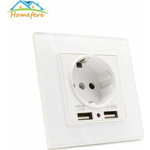 Free Shipping New USB Wall Socket for phone charge Free shipping Double USB Port 5V 2A Usb TDM EKF IEK Universal B001