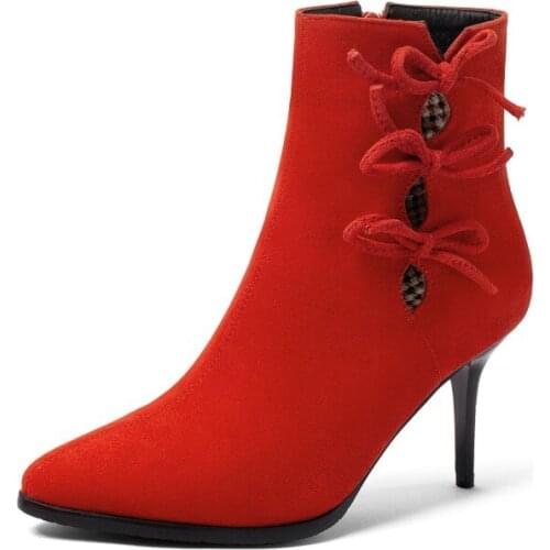 Big Size Pointed decorative boots boots women shoes ankle boots for women ladies boots shoes woman winter