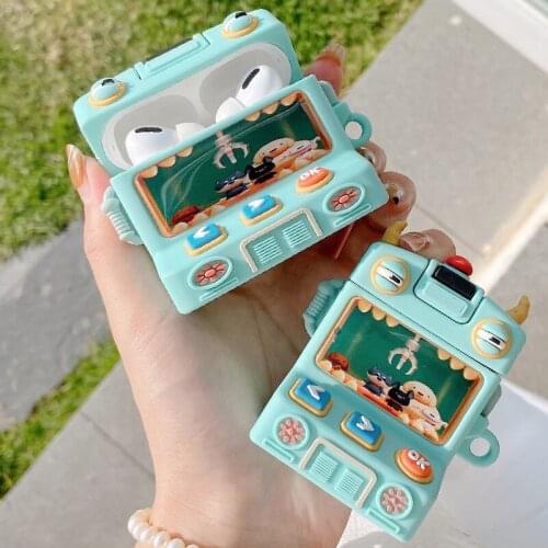 Silica Game Console Case for Airpods 1 2 Cartoon Little Monster Case for Airpods Pro Green Wireless Earphone Cover Chaging Box