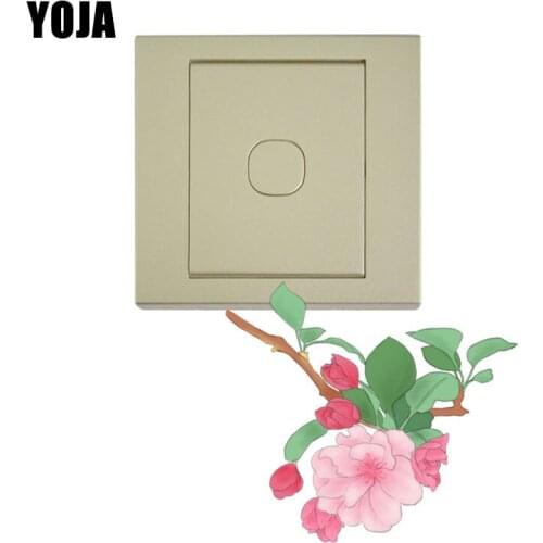 YOJA Living Room Bedroom Colored Switch Decal Crabapple Flower Decoration Wall Sticker Home Decor PVC 8SS0614