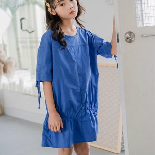 4 to 16 Years New 2020 Toddler Summer Dress Girls Dress Children Elegant Dress Baby Cute Dresses Bow Children Cotton Clothes