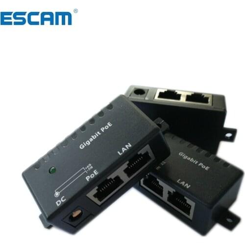 ESCAM Security Power Over Ethernet Gigabit PoE Injector Single Port 3 Pieces a Lot Midspan For Surveillance Camera