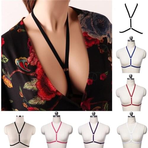 Gothic Erotic Lingerie Body Tight Drawstring Color Bracelet Breast Simple Carnival Festival Wear S42