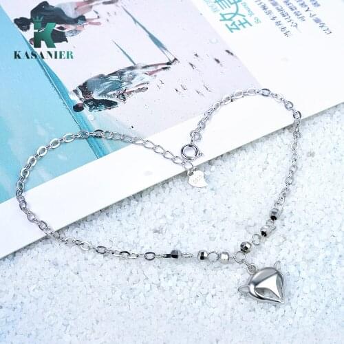 KASANIER Bohemian Fashion 925 Sterling Silver Summer Anklet Bracelet for Women VintageFox Shape Pendant Party Jewelry
