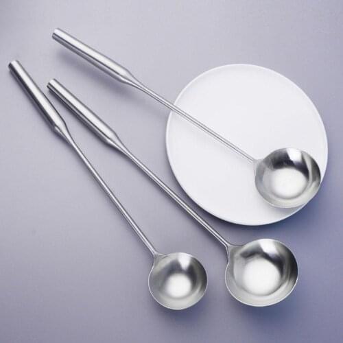 Kitchen Spoons Long Handle Stainless Steel Spoons Soup Spoons Dishes Ladle Cooking Spoon Cooking Spoons Kitchen Tools
