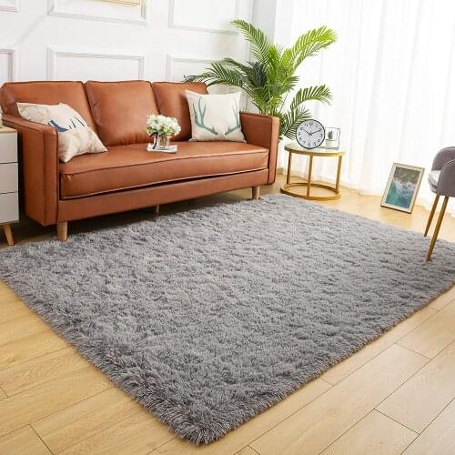 Soft Shaggy Area Rug Fluffy Living Room Rug Anti-Skid Nursery Carpet Kids Home Decor Rug Bedroom Silky Smooth Rug Crawling Mat