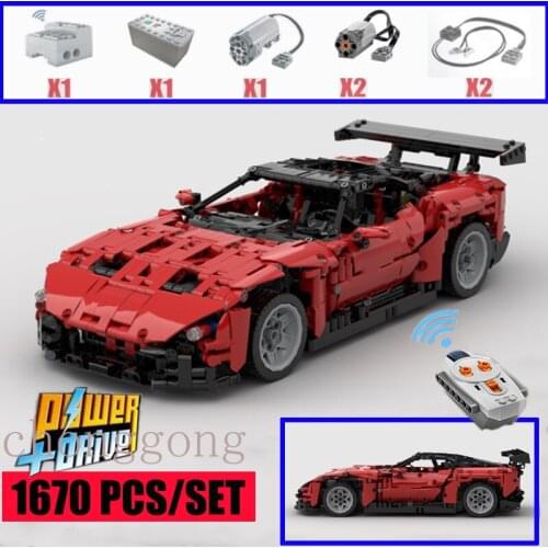 2019 New MOC RC Power Function fit Lepings MOC-18800 Aston Martin HighTechMotor kits Building Blocks Bricks toys birthday Gift