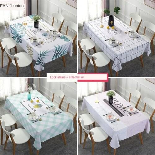 PVC Simple Waterproof Anti-hot and Oil-free Nordic Coffee Rectangle Desk Ins Table Mat dinning tablecloth decoration
