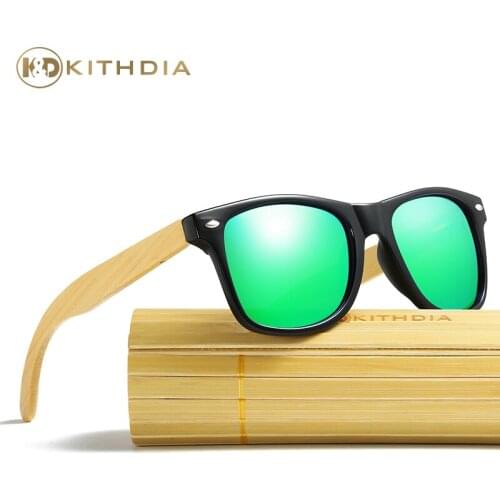 Kithdia Black Frame Sunglasses Men/Women Bamboo Legs Sunglasses Polarized and Support Drop Shipping / Provide Pictures #KD022