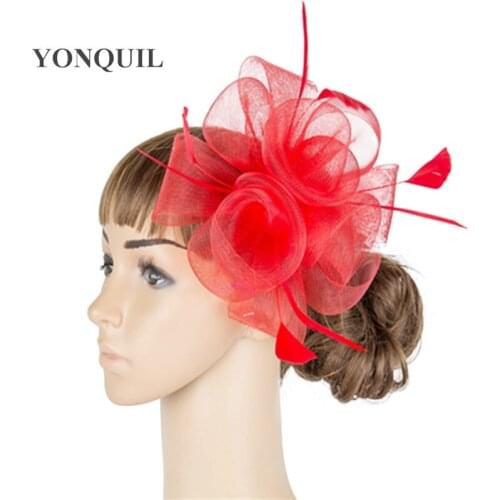 Beige Color Wedding Fascinator Hats Kentucky Derby Hats Millinery for Sale 3 Roses Decoration Good as a Gift 6Pcs/Lot MYQ037