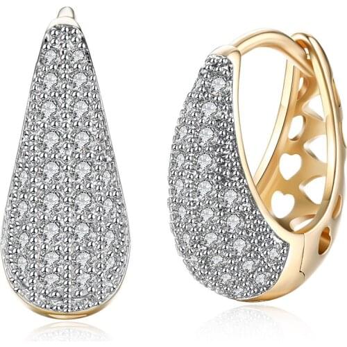 U-shape Zircon Earrings High Quality Zircon Earrings For Women Gold Plated Earing Jewelry Rose Gold Silver Color Earring