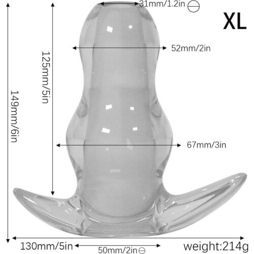 Waterproof Hollow Plug Butt Pleasure Clitoris Stimulator Enema Cleaning Manual Adult Sex Toy for Women Men