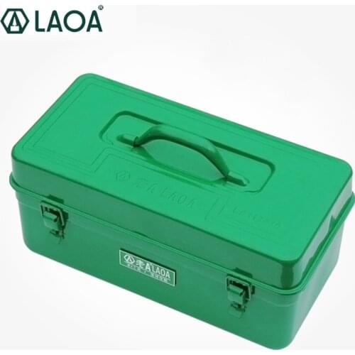 LAOA Tool Box Thicken Hardware Capacity Iron Toolkit Tools Professional Metal Storage Case With Inner Layers