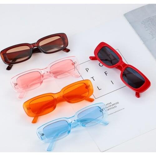 Small Rectangle Square Frame Outdoor Driving Cycling Women Sunglasses UV 400 Protection Beach Fashion Protective Cool Eyewear