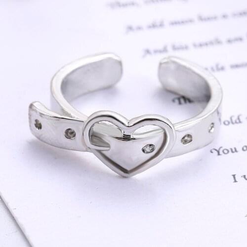 Niche Design Sense Opening Adjustable Ring Party Popular Jewelry Love Belt Buckle Women Ring Fashion Wild Index Finger Ring