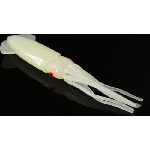 1pc New 110mm B2 Fishing Octopus Squid Bodies Luminous Fish Lures Glow in Dark Lure Artificial Bait Ocean Boat Fishing