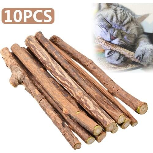 10pcs Cat Chew Stick Grinding Chew Catnip Stick Kitten Teeth Brush Cleaning Toy Sticks Pet Supplies 12 x 1cm