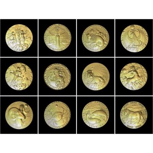 " 12 Zodiac Signs " Stl 2.5d 3d vectric aspire cut3d artcam model of clock for cnc carving (ES)