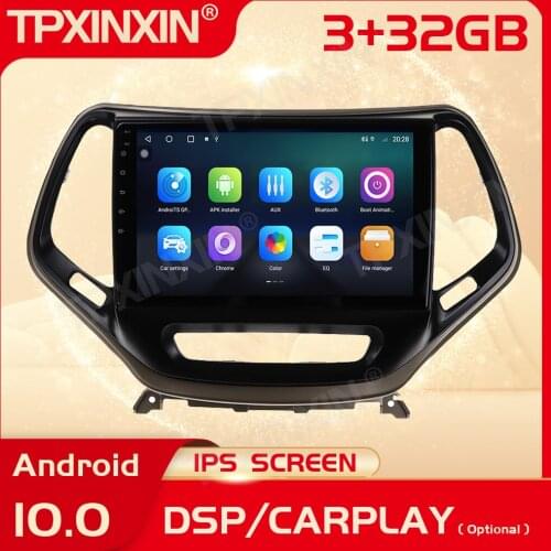 2 Din Carplay Android Radio Receiver Multimedia Stereo For JEEP Cheroki 2014 2015 2016 2017 2018 BT GPS Video Recorder Head Unit