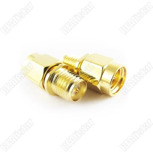 2 Pieces Adapter RP-SMA Jack Female (male pin) to SMA Male RF Straight Brass Adapter Ethernet WiFi
