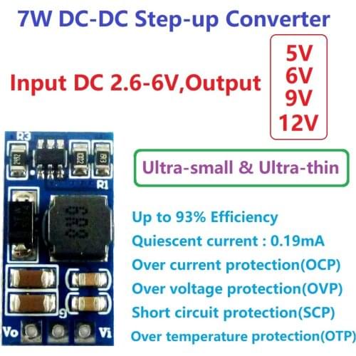 3x 7W mini 2.6-6V to 5V 6V 9V 12V DC DC Boost Step-up Converter Board for Arduino kit Breadboard Stm32 Lcd LED Sensor RS485