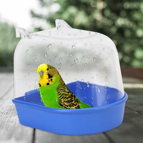 Bird Cage Accessory Blue Parrot Bathing Tub for Munia Budgerigar Psittacula Agapornis