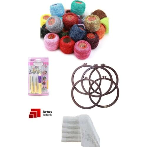 Punch Needle Set Start 5 Pcs Ip 1 Pulley 1 Towel