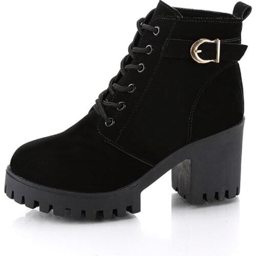 Mudibear Martin Boots For Women Winter Autumn Cotton High Heels Cross Strap Boots Increased Casual Non-Slip Ladys Footwear 2020