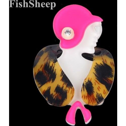 FishSheep 1PC Shirt Cute Large Acrylic Crystal Brooch Decoration Sexy Icon Badge Lapel Pin Brooches Fashion Accessories