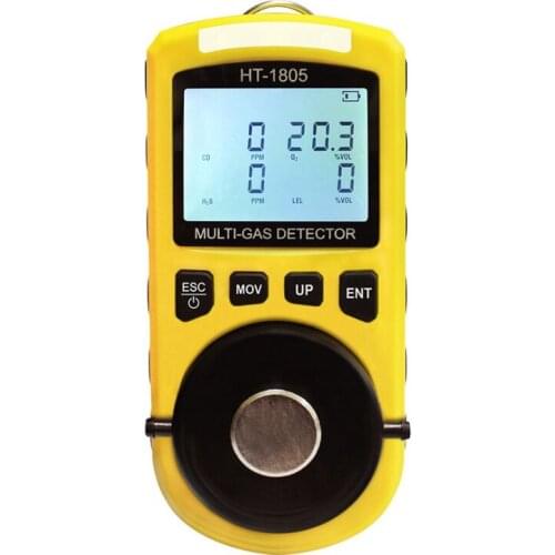 HT-1805 Four-in-one Gas Detector O2 CO H2S LEL Light Alarm Function Liquid Crystal Display Screen TWA STEL Vibration Buzzing