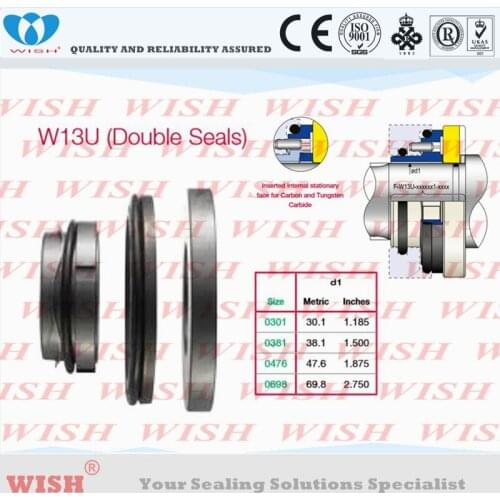 Double seal (seat + inner face+outer face) Waukesha Universal l ,WRU (TRA10), Replace to AES W13U