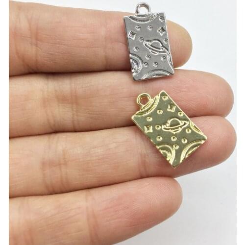 Eruifa 20pcs10*16mm New arrival The Earth Zinc Alloy Rectangle Coin necklace,earring bracelet jewelry DIY handmade 2 colors