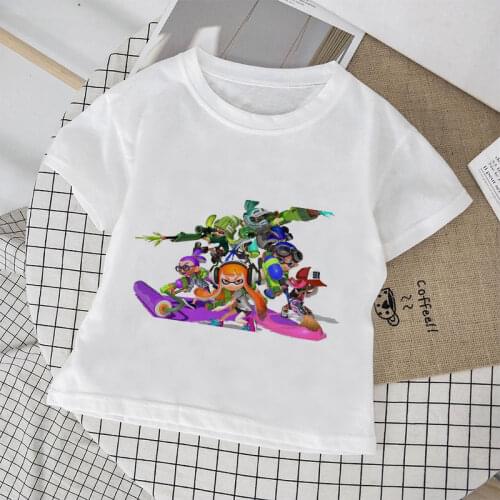 Boys/Girls T Shirts Splatoon Printing Cartoon Kids T Shirt Baby Boy Tops Novelty Children Design Kawaii Girl T-Shirt Aesthetics