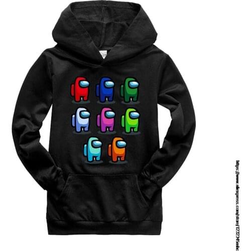 Hot Game Among Us Print Cartoon Hoodie For Baby Girl Kids Autumn Long Sleeve Hooded Coat Tops Outfits Baby Casual Clothes