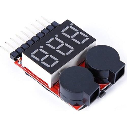 For 7.4V 11.1V 14.8V 22.2V Lithium battery voltage indicator tester low voltage buzzer alarm BB sound for 1S/2s/3s/4s/5s/6s/7s/8