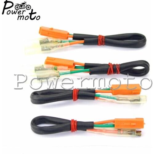 4PCS Motorcycle Indicator Connector Leads Turn Signals Wire Plug Adapters For Kawasaki Z750 Z800 Z900 Z1000 Ninja 300 250R ZX6R