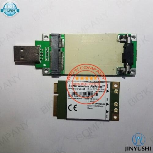 JINYUSHI for Sierra Wireless MC7455+Pcie to USB Adapter FDD/TDD LTE 4G CAT6 DC-HSPA+ GNSS USB 3.0 MBIM interface