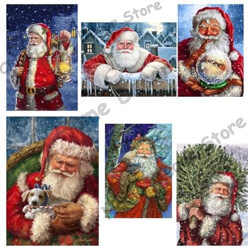 Santa Clause 5D Diy Diamond Embroidery Painting Square Mosaic Drill Resin full Embroidery 3D Cross Stitch Kits Home Decor gifts