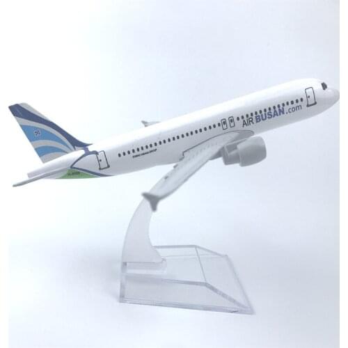 Korean Air Busan 16Cm Airplane Model Car Decorations Airbus 320 Souvenirs Car Decorations Office Home Decoration Collection Gift