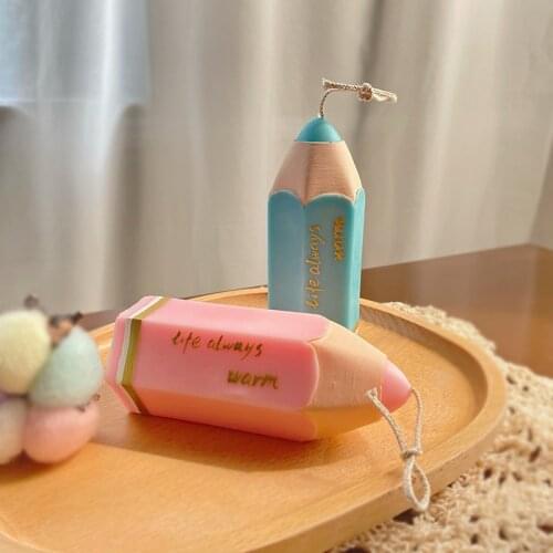 Creative Pencil Scented Candle Silicone Mold for Candle Making Simple Style Homemade Candle Mold