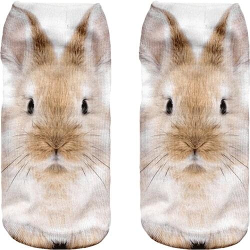 Hot Sale Meias Man Women Sock Casual Cute Harajuku Funny Animal Rabbit Socks Unisex Low Cut Ankle Socks Multiple Colors 3D Socks