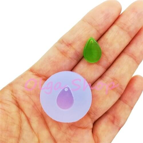 BYL434 Small Water Drop Earrings Silicone Mold Resin Art Pendant Necklace Making Clay Craft Fondant Decoration 13.8mm x 9.8mm