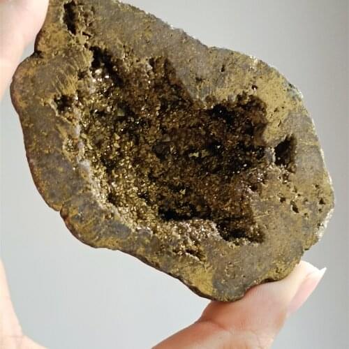 Rainbow aura bismuth titanium silicon mineral geode agate,cornucopia 1pc