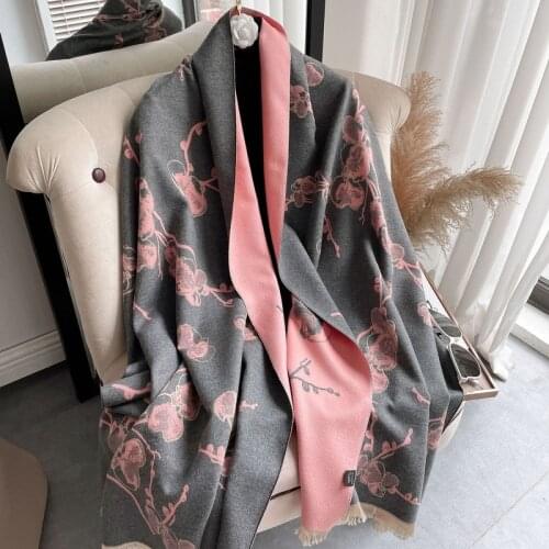 2021 Winter New Women Scarf Shawl Fashion Wrap Design Print Warm Blanket Hijab Scarves Poncho Female Thick Bufanda