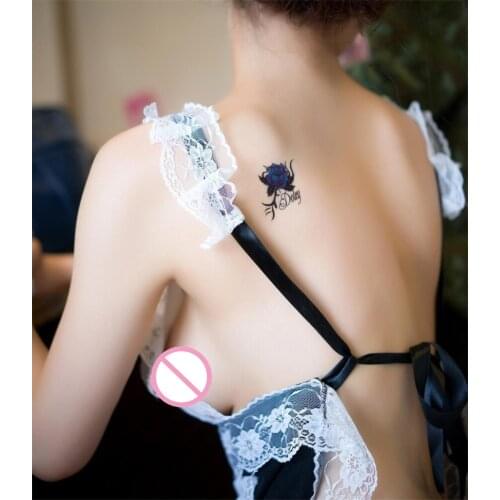 New Sexy Sheer Lace Bow Front French Maid Costumes Bedroom sexy maid Lingerie uniforms women sexy nightwear pajapmas cospaly set