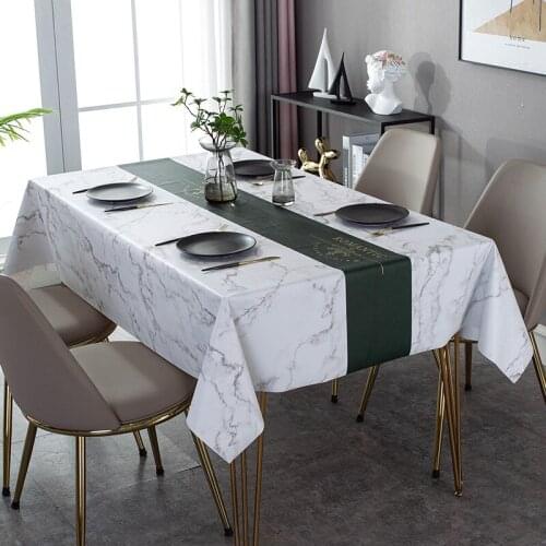 New Nordic PU leather tablecloth Oilproof Waterproof Table mat Heat-resistant party wedding table non-slip deco cover customize